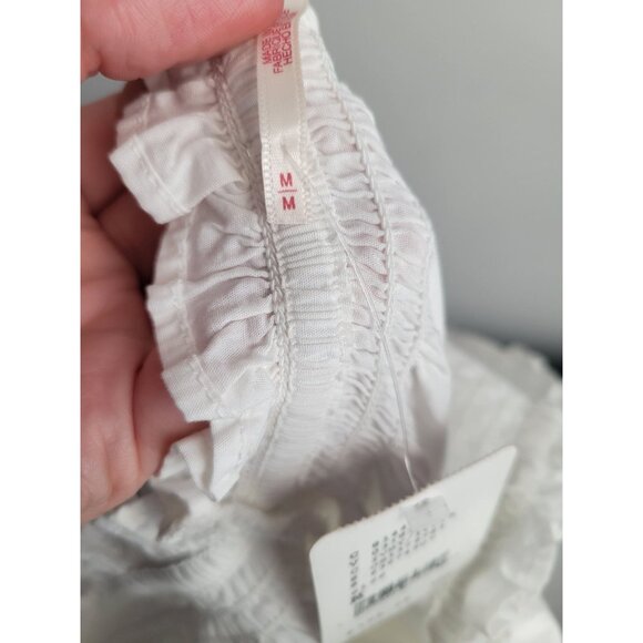 Free People Women Harriet Dress L White Ruffle Cottage Puff Sleeve Midi Boho NWT - Picture 4 of 7